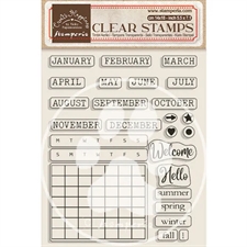 Stamperia Clear Stamp Set - Create Happiness / Calendar, Monthly